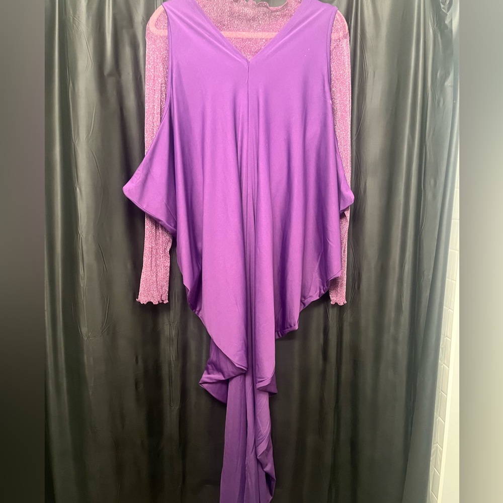 Purple Draped Women's Dress